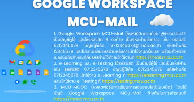 เชิญนิสิต วิทยาลัยสงฆ์เลยทุก/รูปคน เข้าใช้  Google Workspace MCU-Mail และระบบ e-Learning, e-Testing, MCU-MOOC